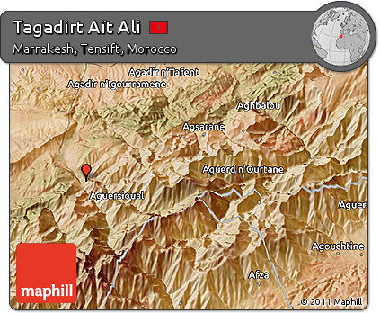 Satellite 3D Map of Tagadirt Aït Ali
