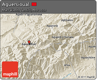 Shaded Relief 3D Map of Aguersioual