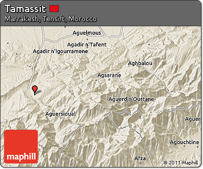 Shaded Relief 3D Map of Tamassit