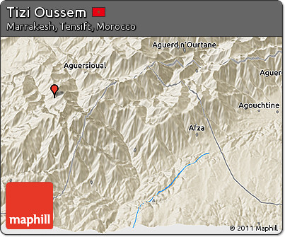 Shaded Relief 3D Map of Tizi Oussem