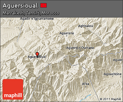Shaded Relief 3D Map of Aguersioual