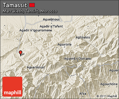Shaded Relief 3D Map of Tamassit