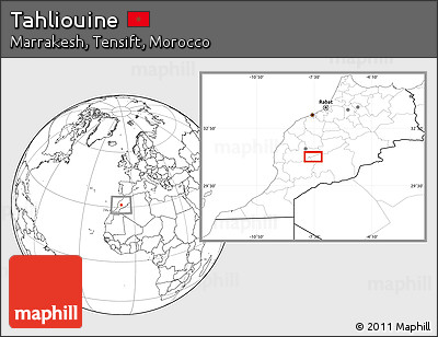 Blank Location Map of Tahliouine
