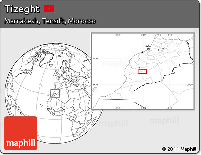 Blank Location Map of Tizeght