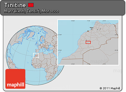 Gray Location Map of Tinitine