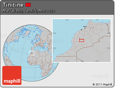 Gray Location Map of Tinitine