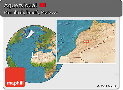 Satellite Location Map of Aguersioual