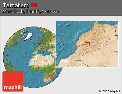 Satellite Location Map of Tamatert