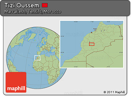 Savanna Style Location Map of Tizi Oussem