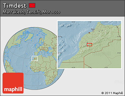 Savanna Style Location Map of Timdest, hill shading