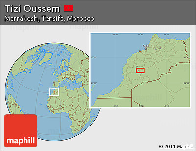 Savanna Style Location Map of Tizi Oussem