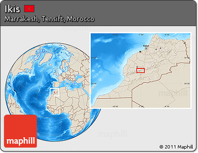 Shaded Relief Location Map of Ikis