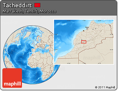 Shaded Relief Location Map of Tacheddirt