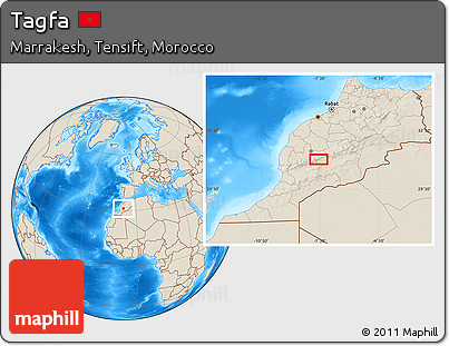 Shaded Relief Location Map of Tagfa