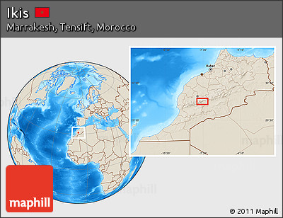 Shaded Relief Location Map of Ikis