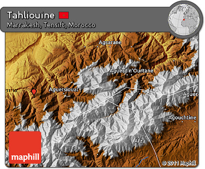 Physical Map of Tahliouine