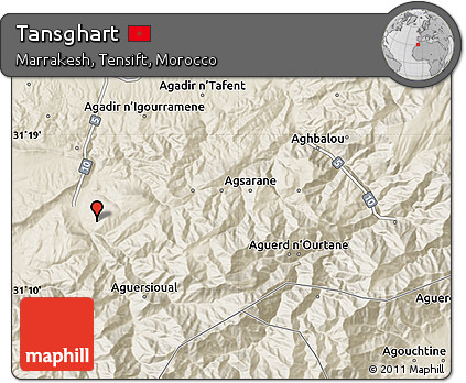 Shaded Relief Map of Tansghart