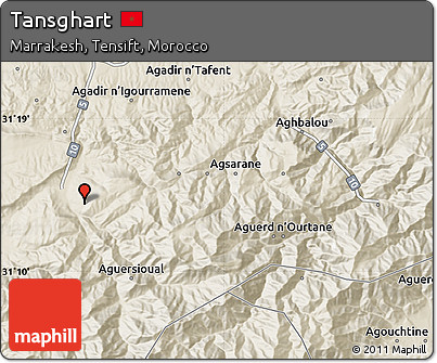 Shaded Relief Map of Tansghart