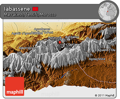 Physical Panoramic Map of Iabassene