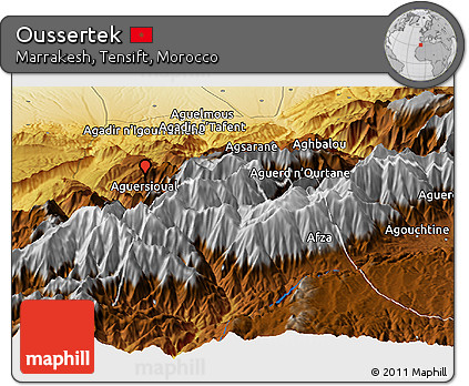 Physical Panoramic Map of Oussertek
