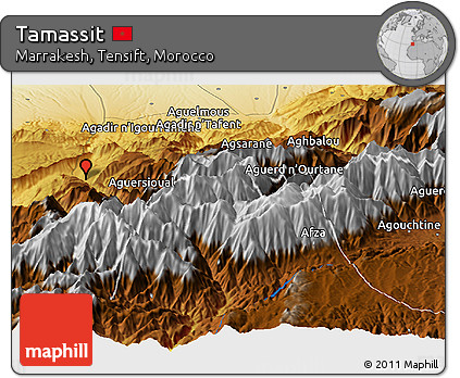 Physical Panoramic Map of Tamassit
