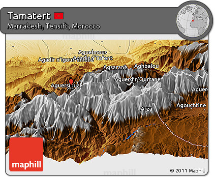 Physical Panoramic Map of Tamatert