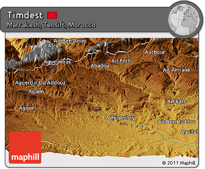 Physical Panoramic Map of Timdest