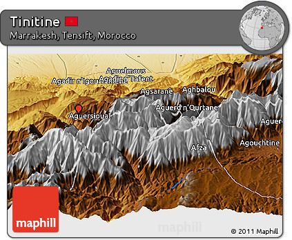 Physical Panoramic Map of Tinitine