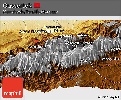 Physical Panoramic Map of Oussertek
