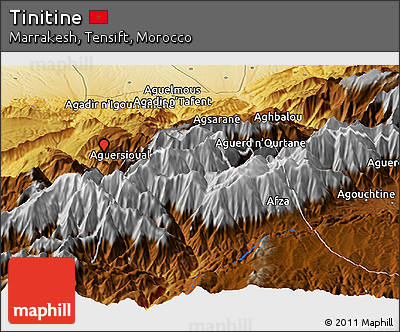 Physical Panoramic Map of Tinitine