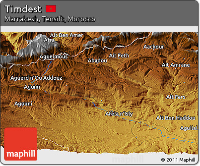 Physical Panoramic Map of Timdest