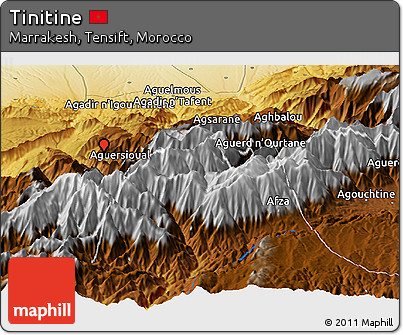 Physical Panoramic Map of Tinitine