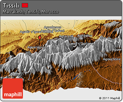 Physical Panoramic Map of Tissili
