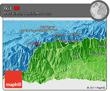 Political Panoramic Map of Ikis
