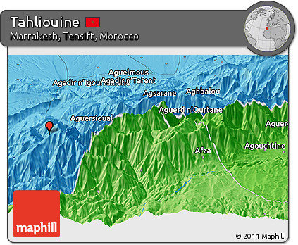 Political Panoramic Map of Tahliouine