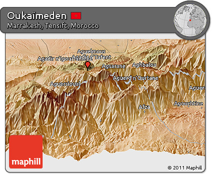 Satellite Panoramic Map of Oukaïmeden
