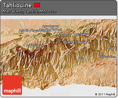 Satellite Panoramic Map of Tahliouine