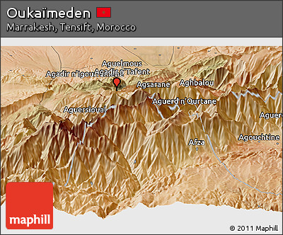 Satellite Panoramic Map of Oukaïmeden