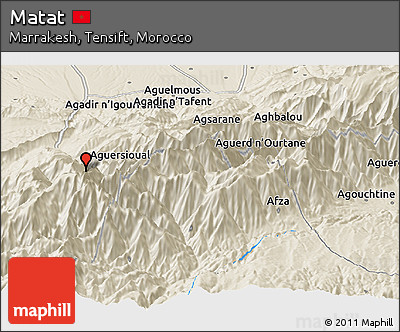 Shaded Relief Panoramic Map of Matat