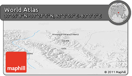 Physical Panoramic Map of the Area around 31° 11' 6" N, 82° 31' 30" E