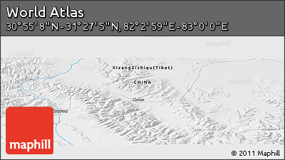 Physical Panoramic Map of the Area around 31° 11' 6" N, 82° 31' 30" E