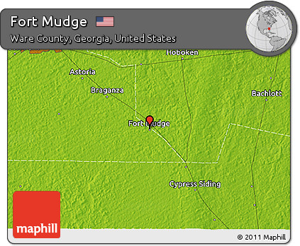 Physical 3D Map of Fort Mudge