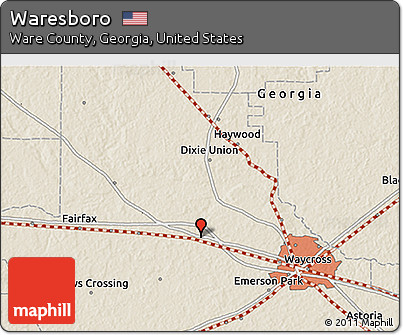 Shaded Relief 3D Map of Waresboro