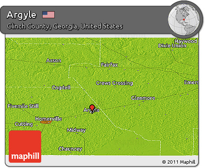 Physical Panoramic Map of Argyle