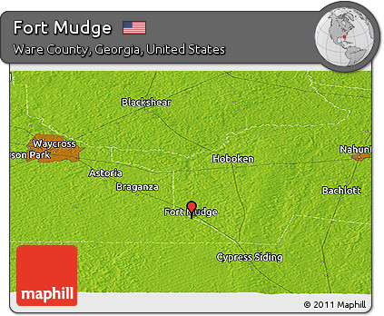 Physical Panoramic Map of Fort Mudge