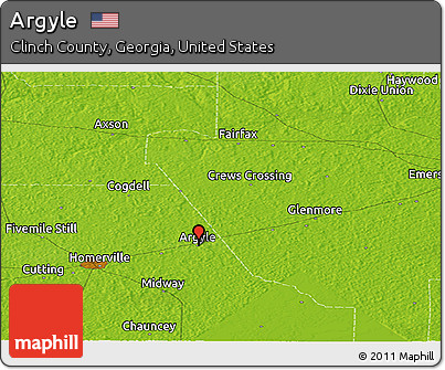 Physical Panoramic Map of Argyle
