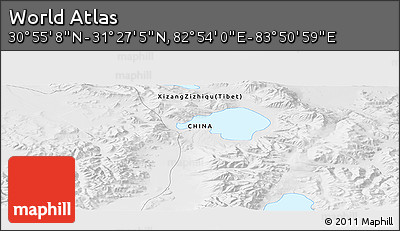 Physical Panoramic Map of the Area around 31° 11' 6" N, 83° 22' 30" E