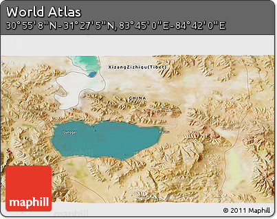Satellite 3D Map of the Area around 31° 11' 6" N, 84° 13' 29" E