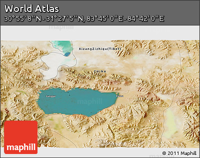 Satellite 3D Map of the Area around 31° 11' 6" N, 84° 13' 29" E