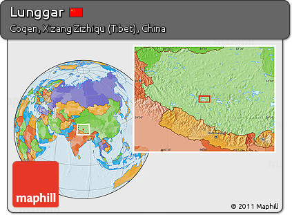 Political Location Map of Lunggar